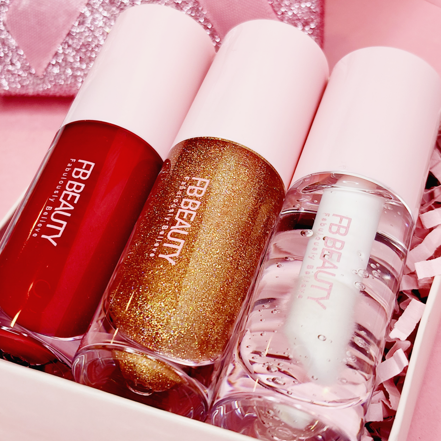3 Lip Gloss Bundle Deal (Red, Sparkle, Clear)