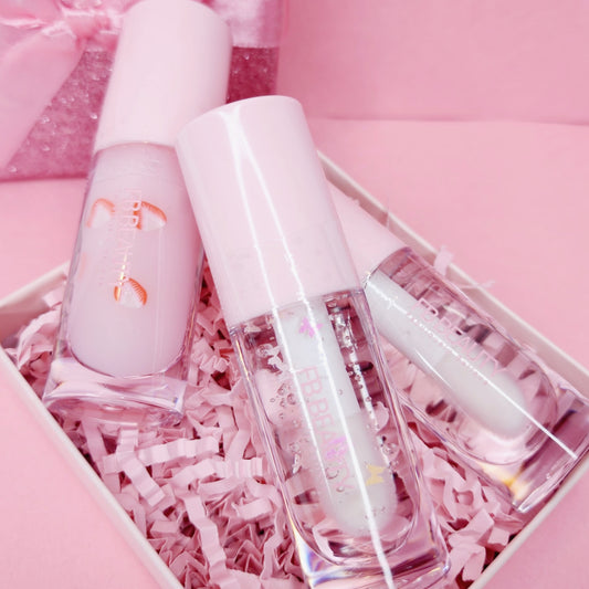 3 Lip Gloss Bundle Deal - Moisturizing, Non-Sticky, Hydrated Long Lasting Glossy Lip Glosses (cruelty free)