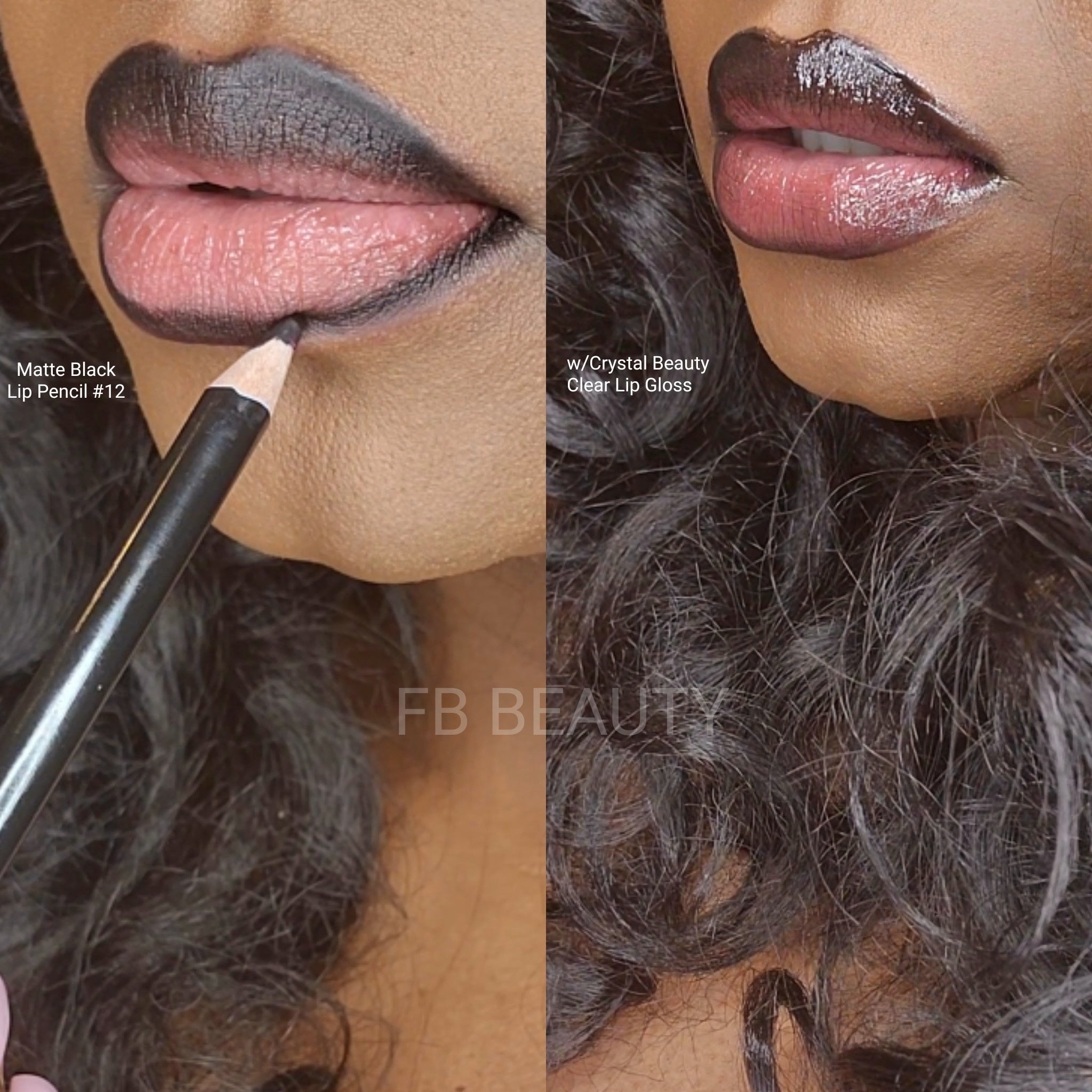 Matte Black Lip Liner / Lip Pencil #12